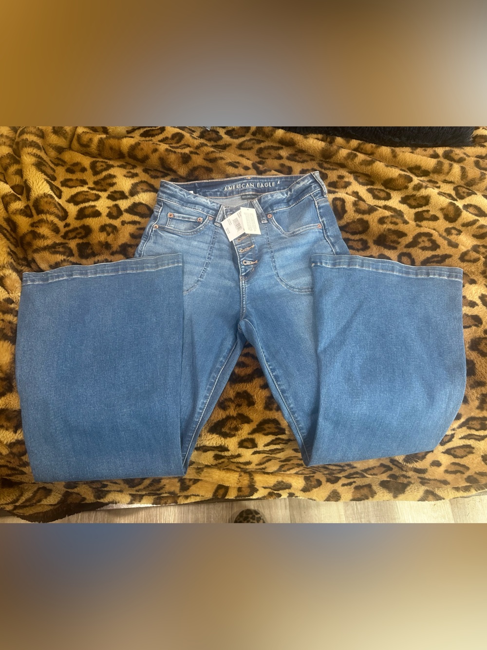 American Eagle Outfitters Blue Super High Rise Flare jeans